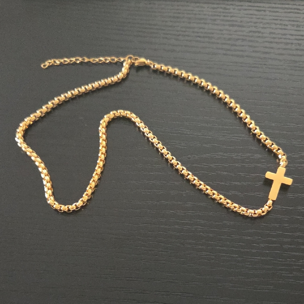 Men's Stainless Steel Chain with Cross Pendant